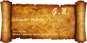 Gáspár Marót névjegykártya